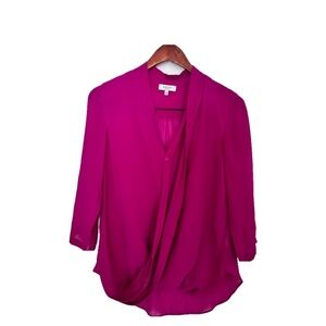 Aritzia Babaton 100% silk Beau  Blouse xs draped wrap top